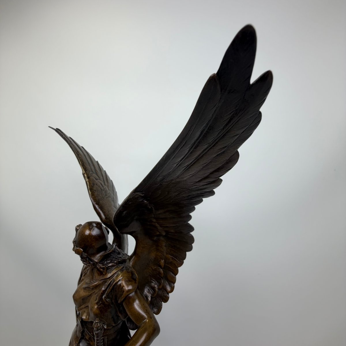 Bronze Statue “la Paix Armée” By Jules Félix Coutan -photo-3