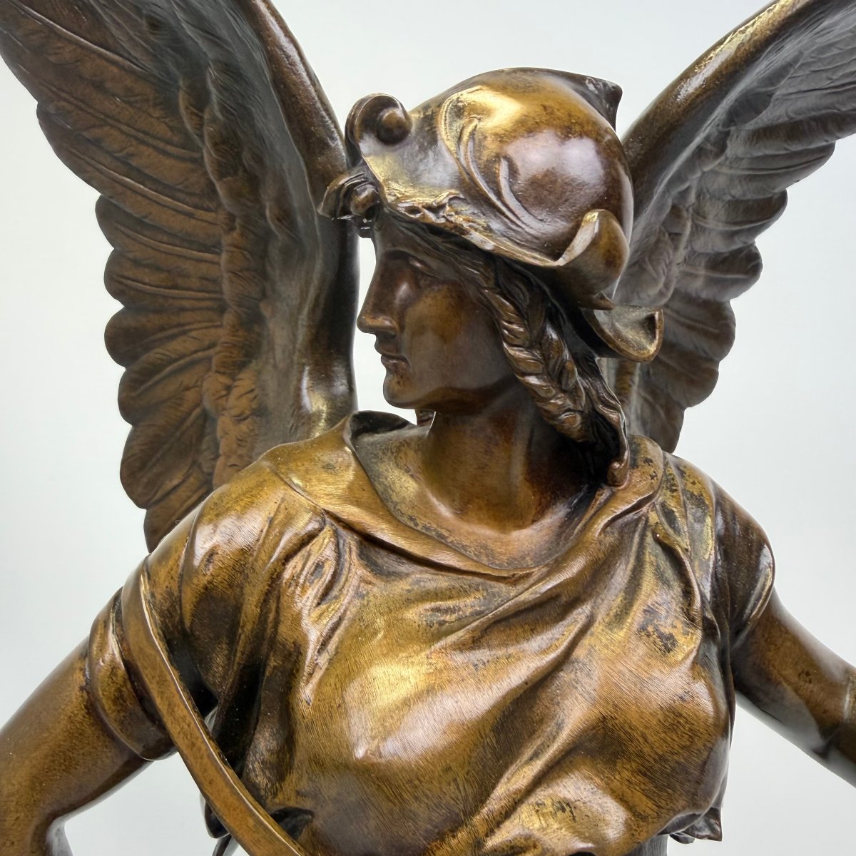 Bronze Statue “la Paix Armée” By Jules Félix Coutan -photo-4