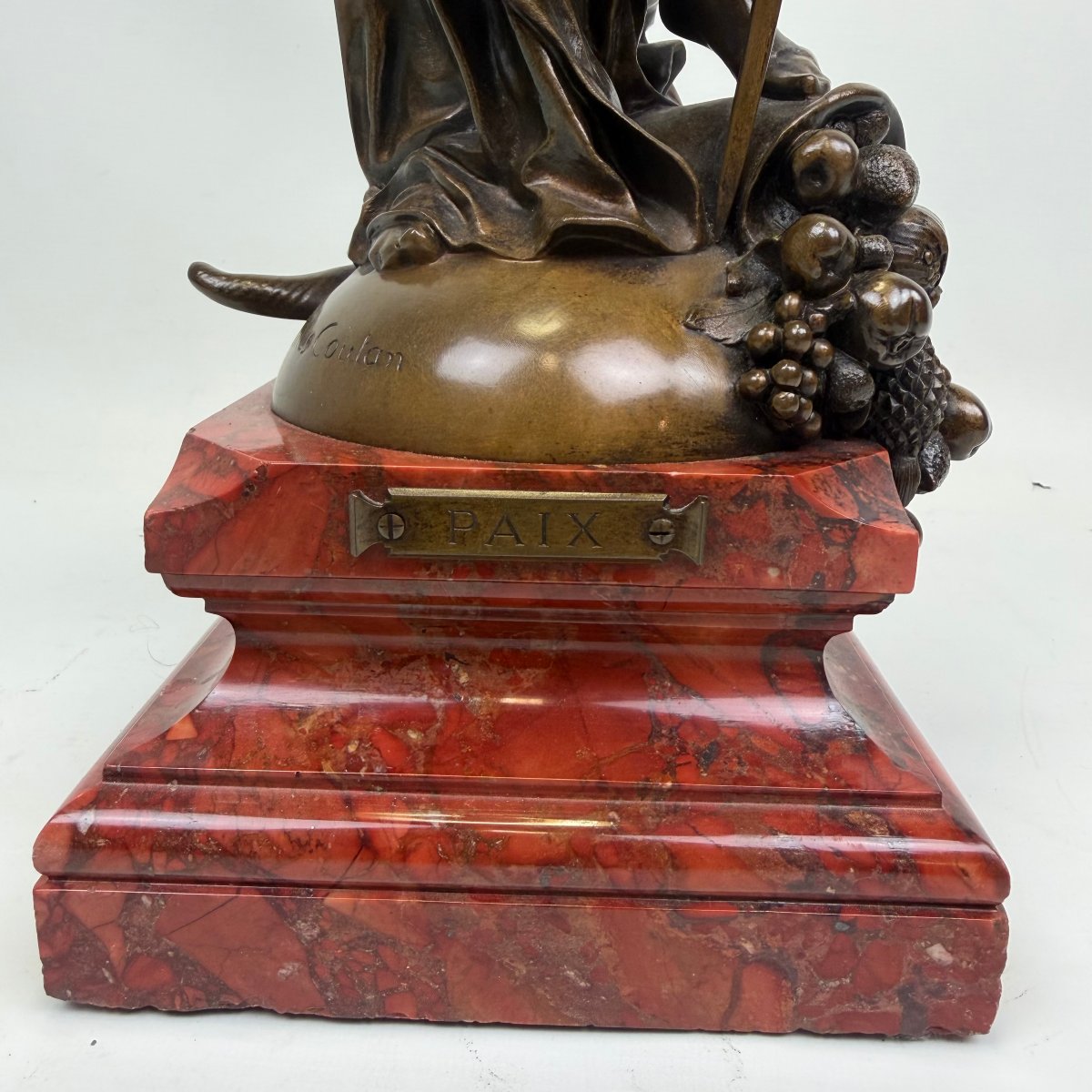 Bronze Statue “la Paix Armée” By Jules Félix Coutan -photo-5