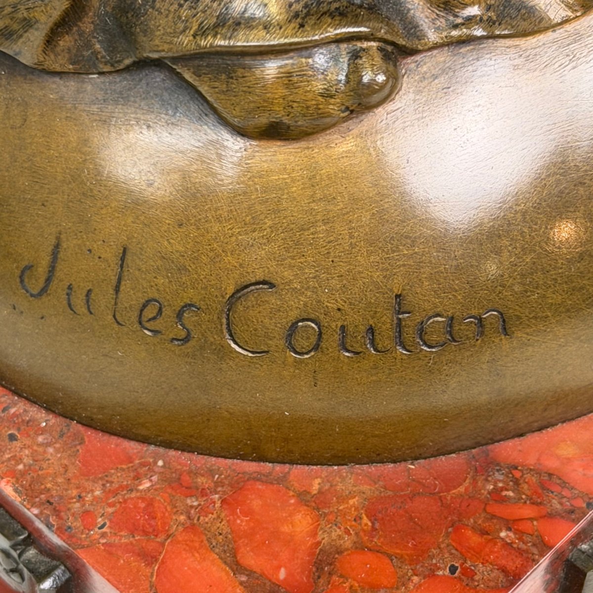 Bronze Statue “la Paix Armée” By Jules Félix Coutan -photo-7