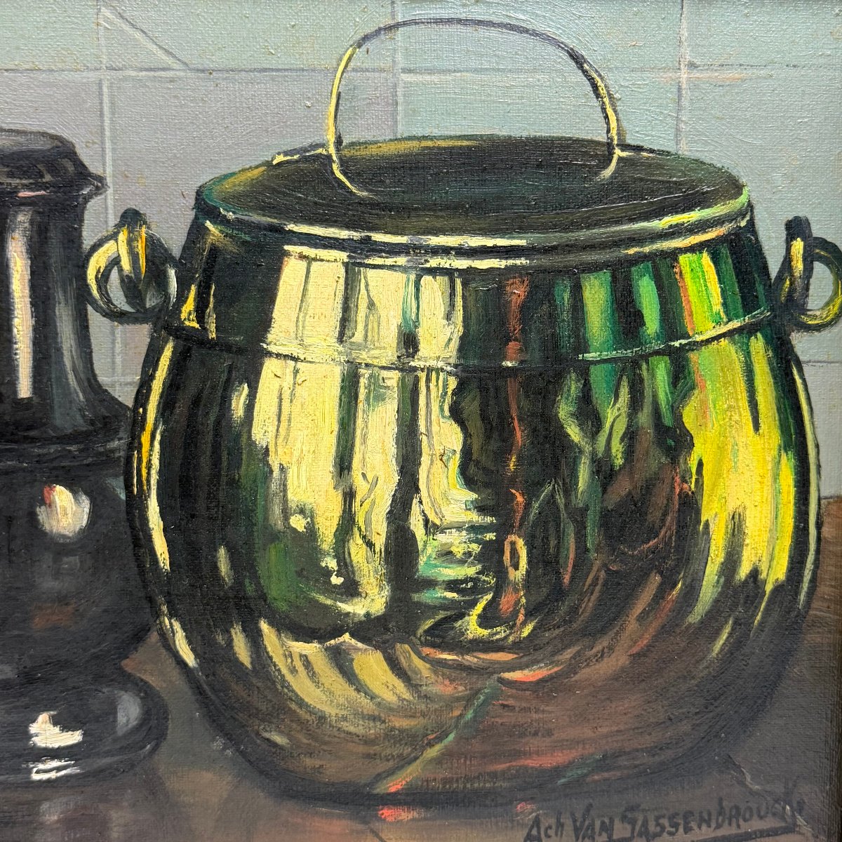 Oil On Canvas, Still Life By Achiel Van Sassenbrouck -photo-6