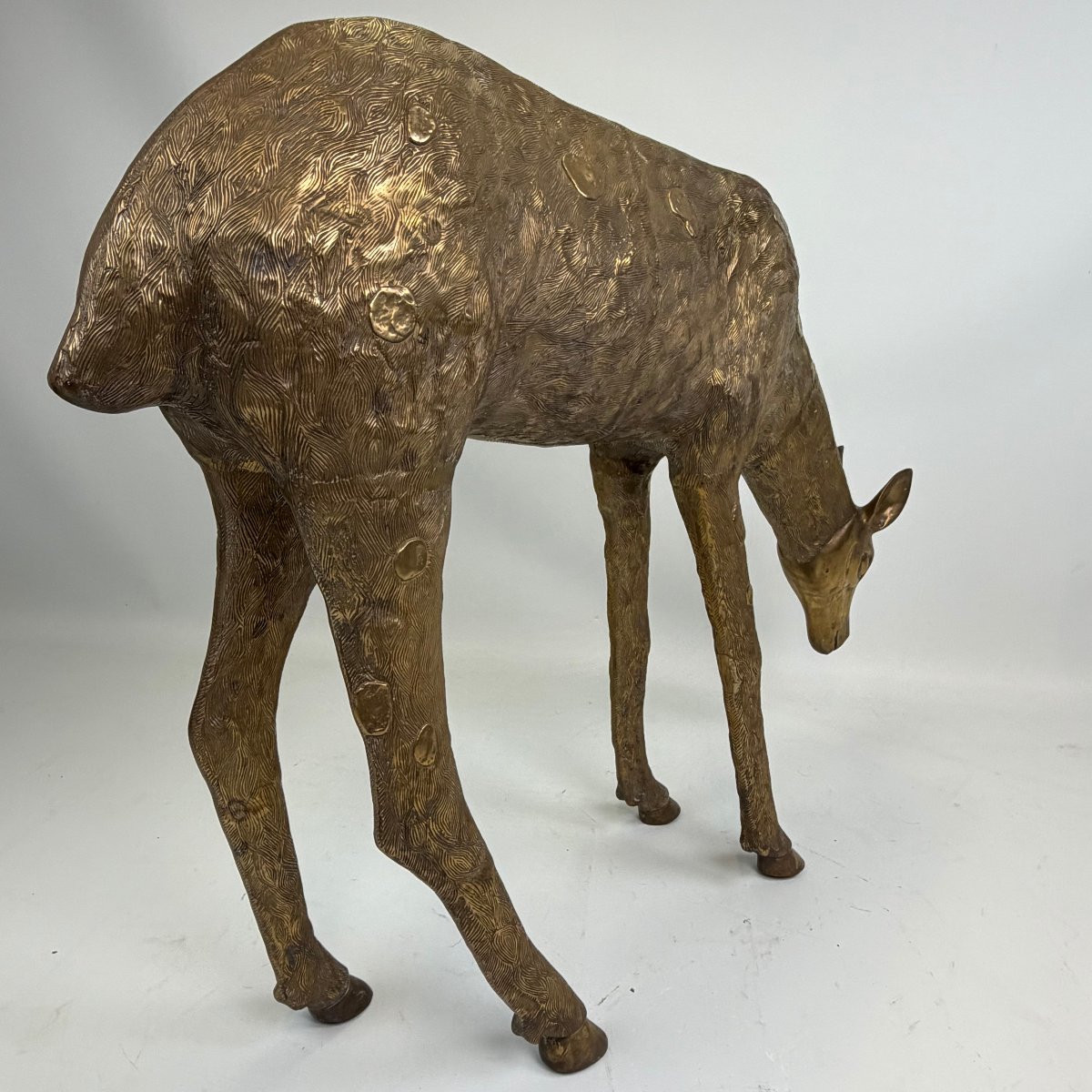 Large Modern Sculpture Depicting A Doe -photo-5