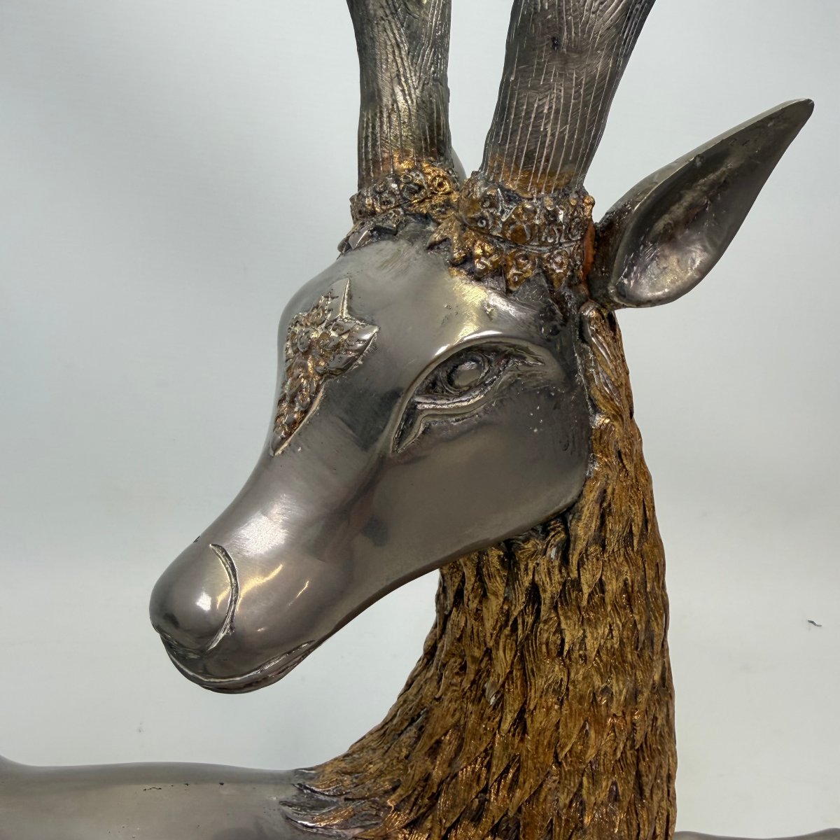 Thai Sculpture Depicting A Reclining Deer-photo-3
