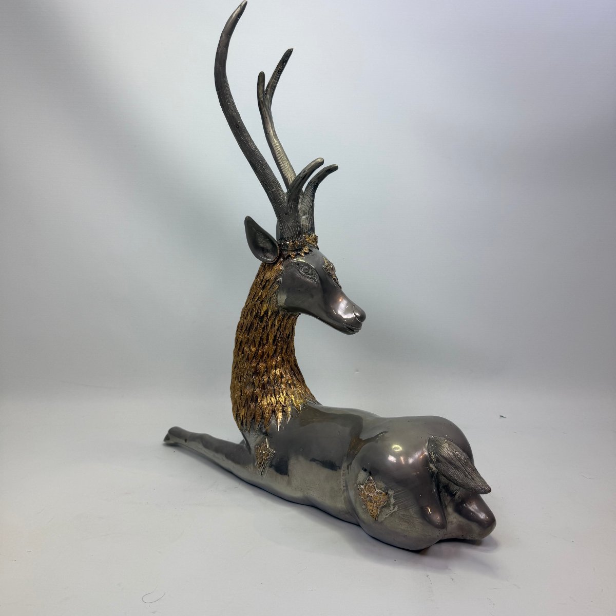 Thai Sculpture Depicting A Reclining Deer-photo-4