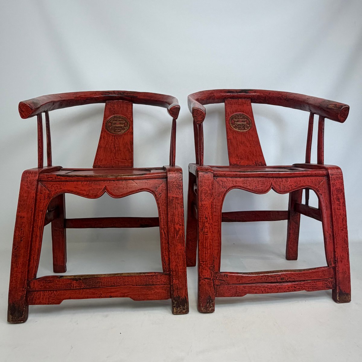 Pair Of Antique Chinese “grand Tutor” Chairs-photo-3