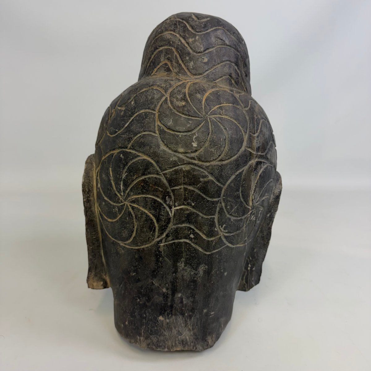 Tête de Bouddha géante en pierre -photo-3
