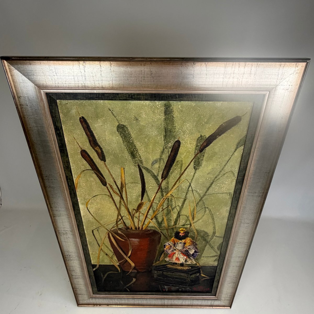 Huile sur toile « Nature morte » de Lea Steppe-photo-4