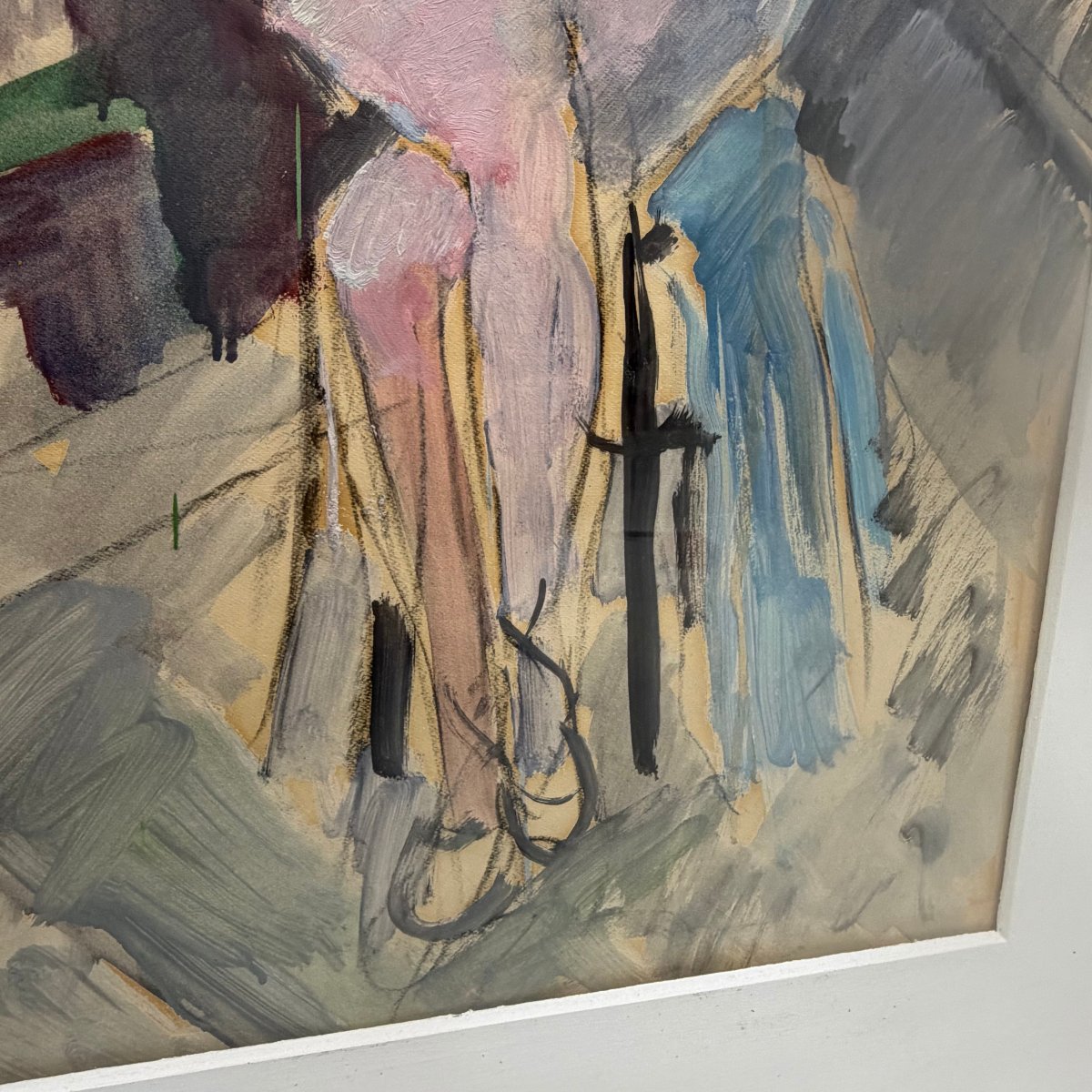 Watercolour Painting “seated Nude” By Frans Smeers -photo-3