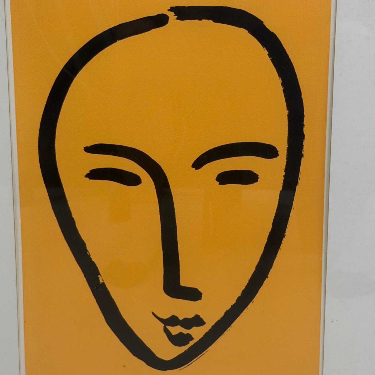 Sérigraphie « visage sur fond jaune » d'après Henri Matisse « -photo-3