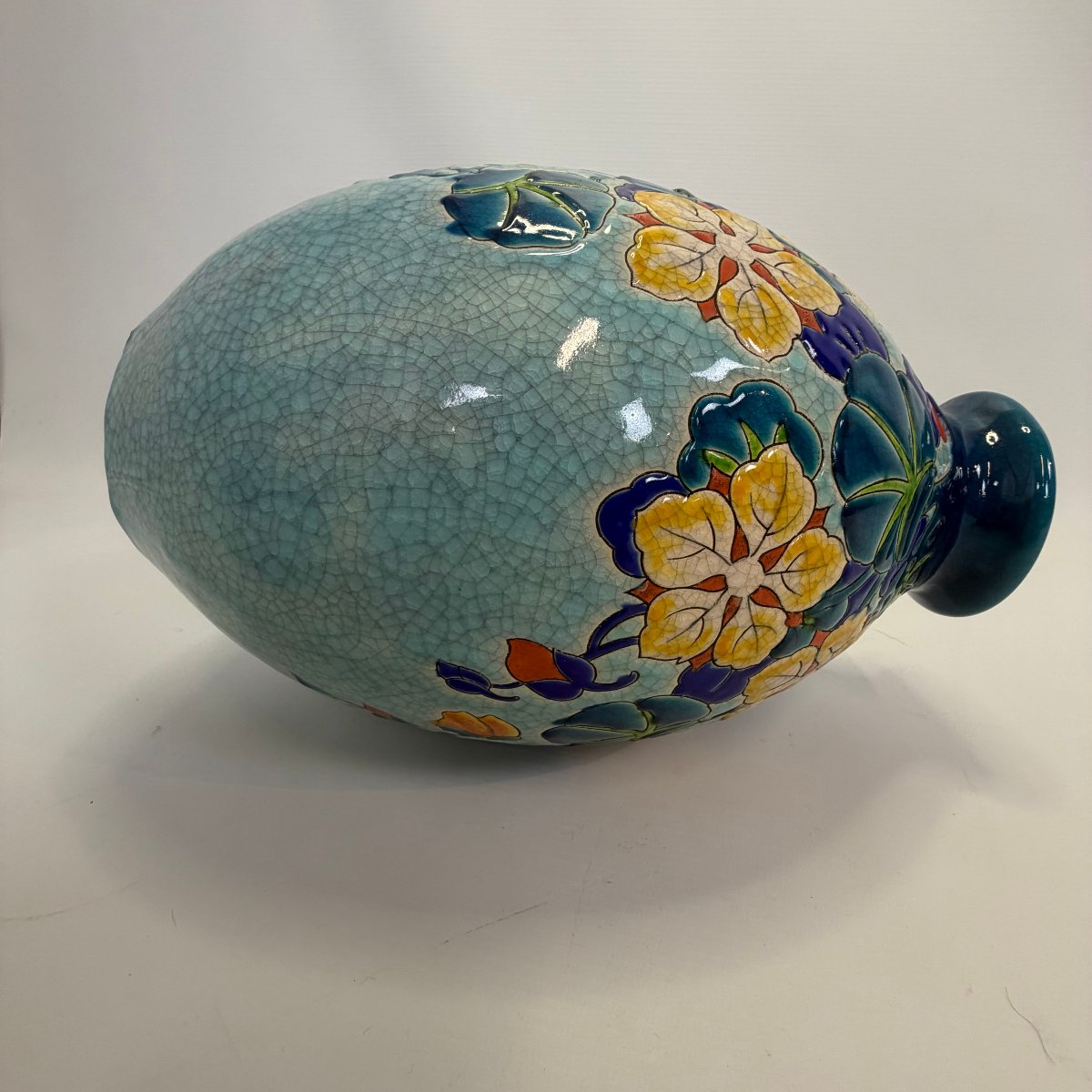 Grand vase en céramique signé Charles Catteau pour Boch Keramis-photo-6