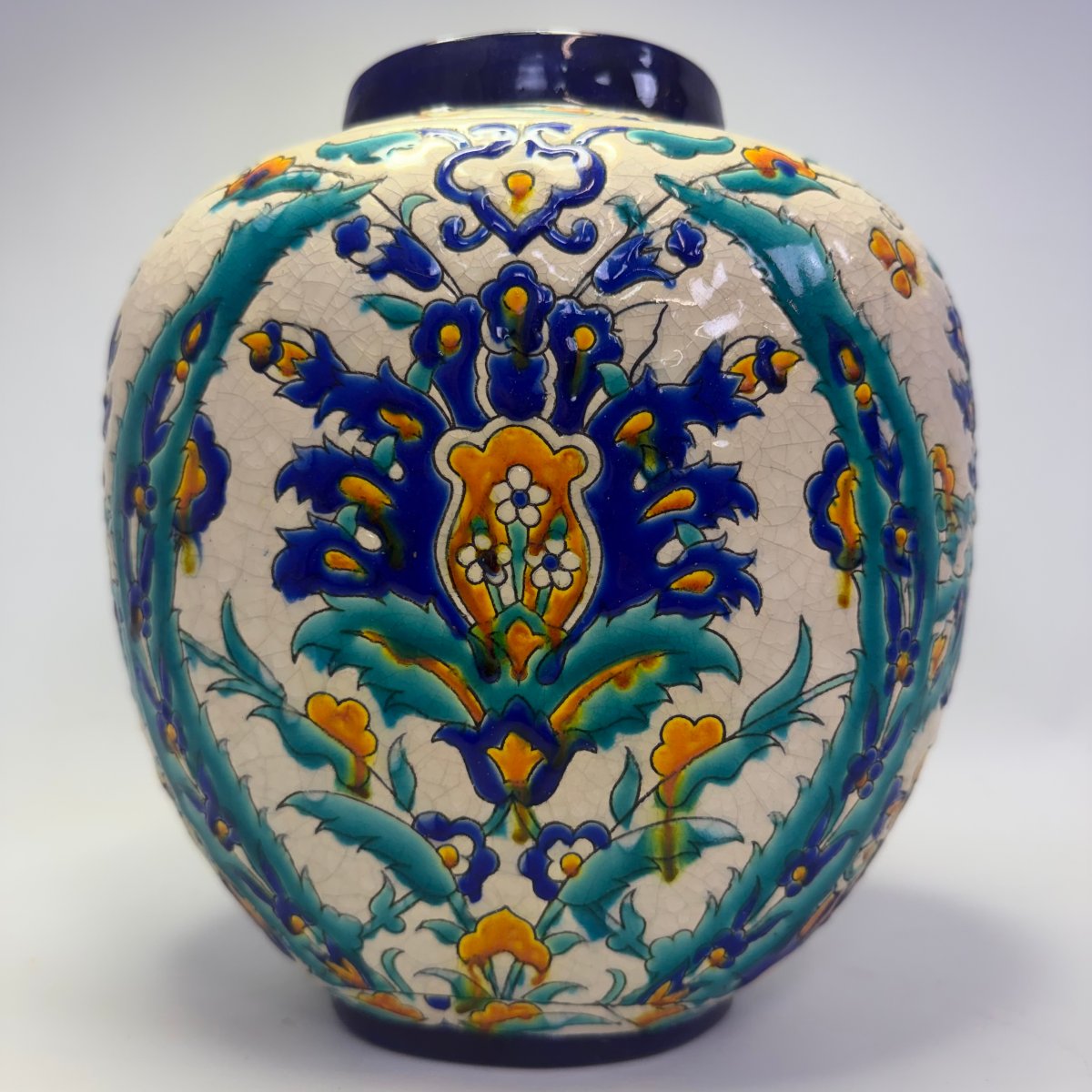 "iznik" Ceramic Vase By Charles Catteau For Boch Keramis -photo-2