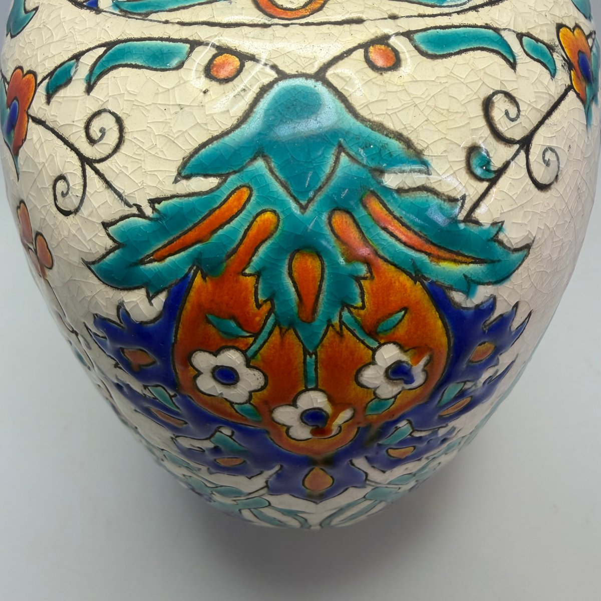 "iznik" Ceramic Vase By Charles Catteau For Boch Keramis -photo-2