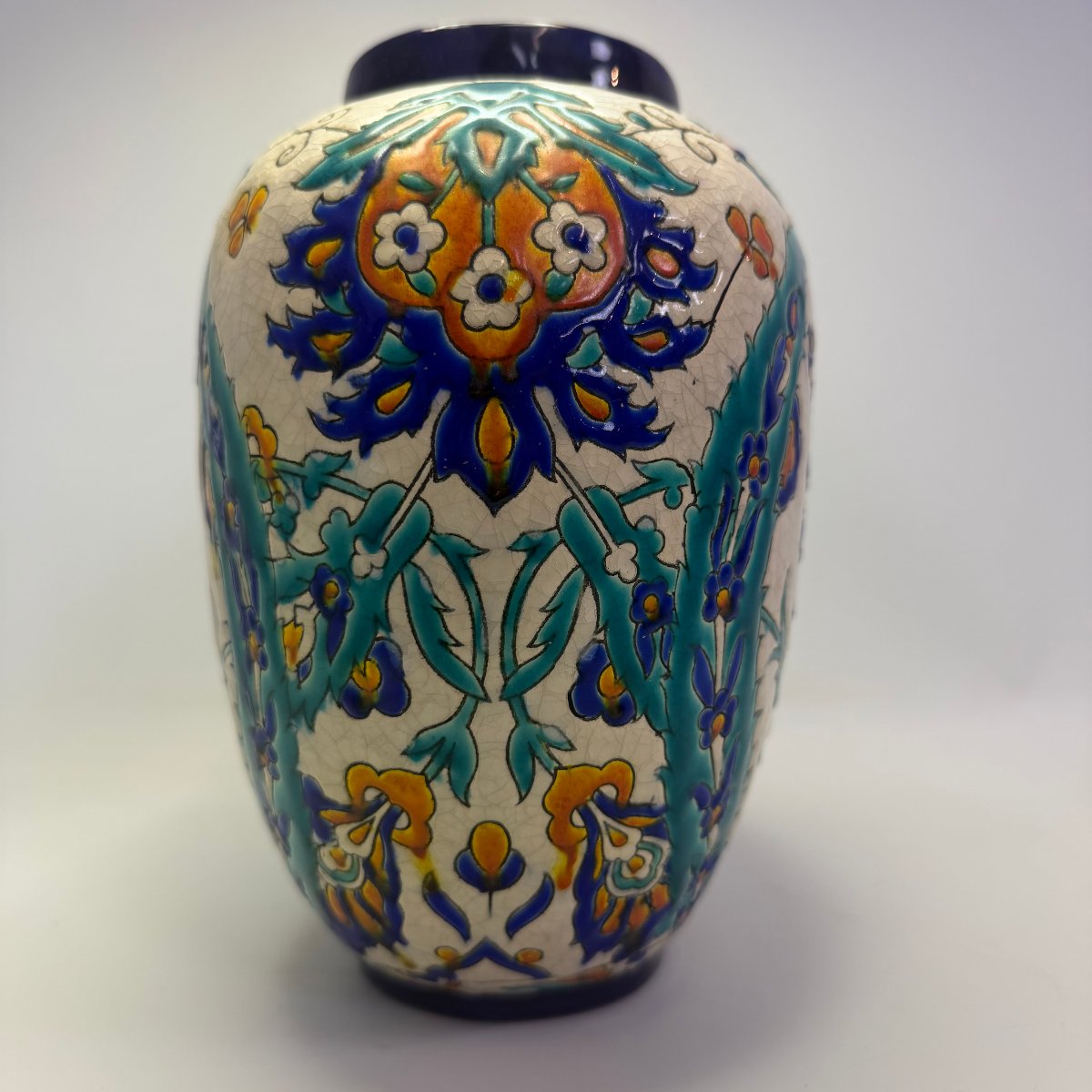 "iznik" Ceramic Vase By Charles Catteau For Boch Keramis -photo-5