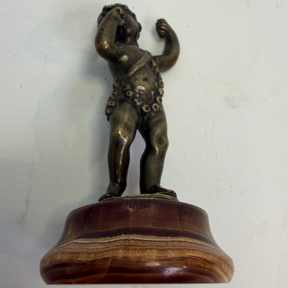 A Bronze "love" On An Onyx Pedestal-photo-1