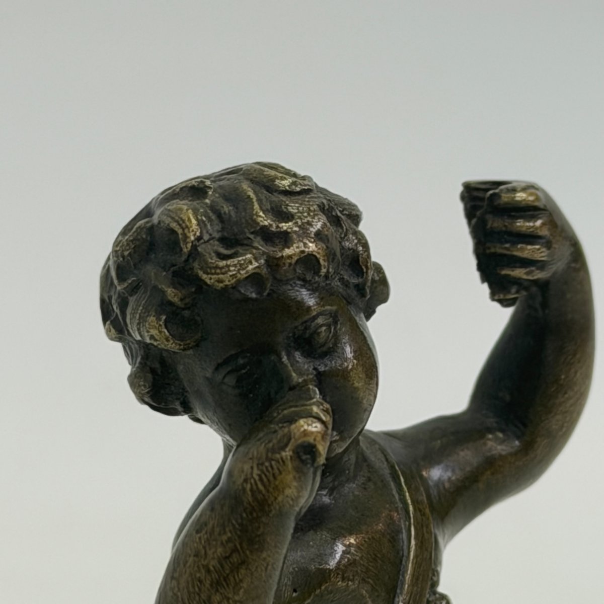 A Bronze "love" On An Onyx Pedestal-photo-4