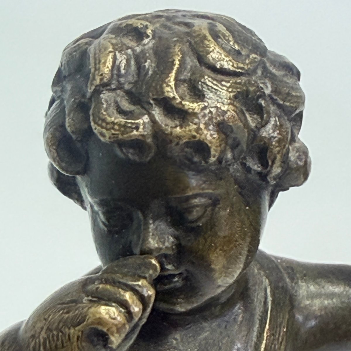 A Bronze "love" On An Onyx Pedestal-photo-5