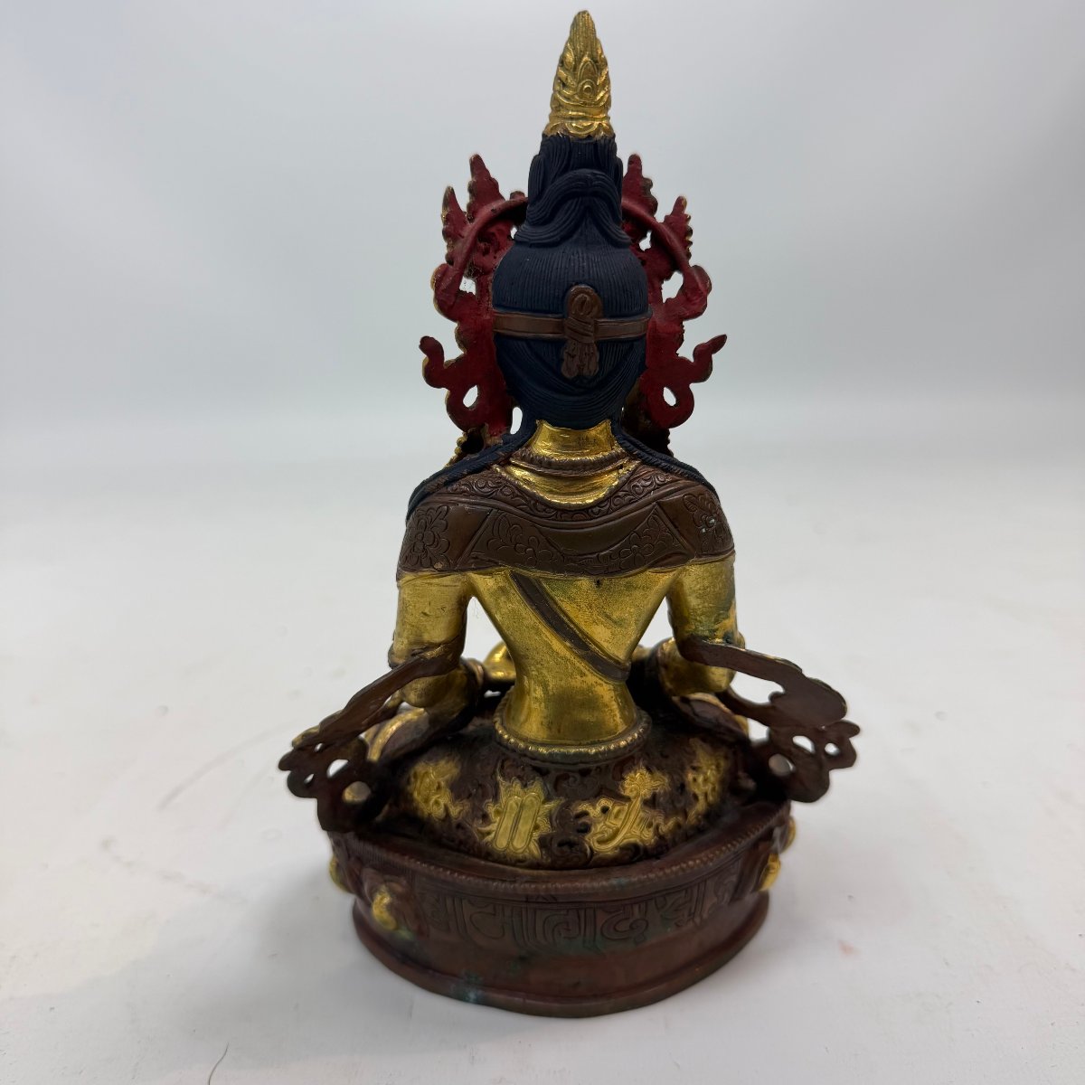  Bouddha Amitayus en bronze doré -photo-3