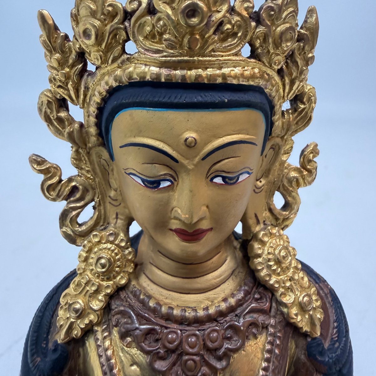  Bouddha Amitayus en bronze doré -photo-1