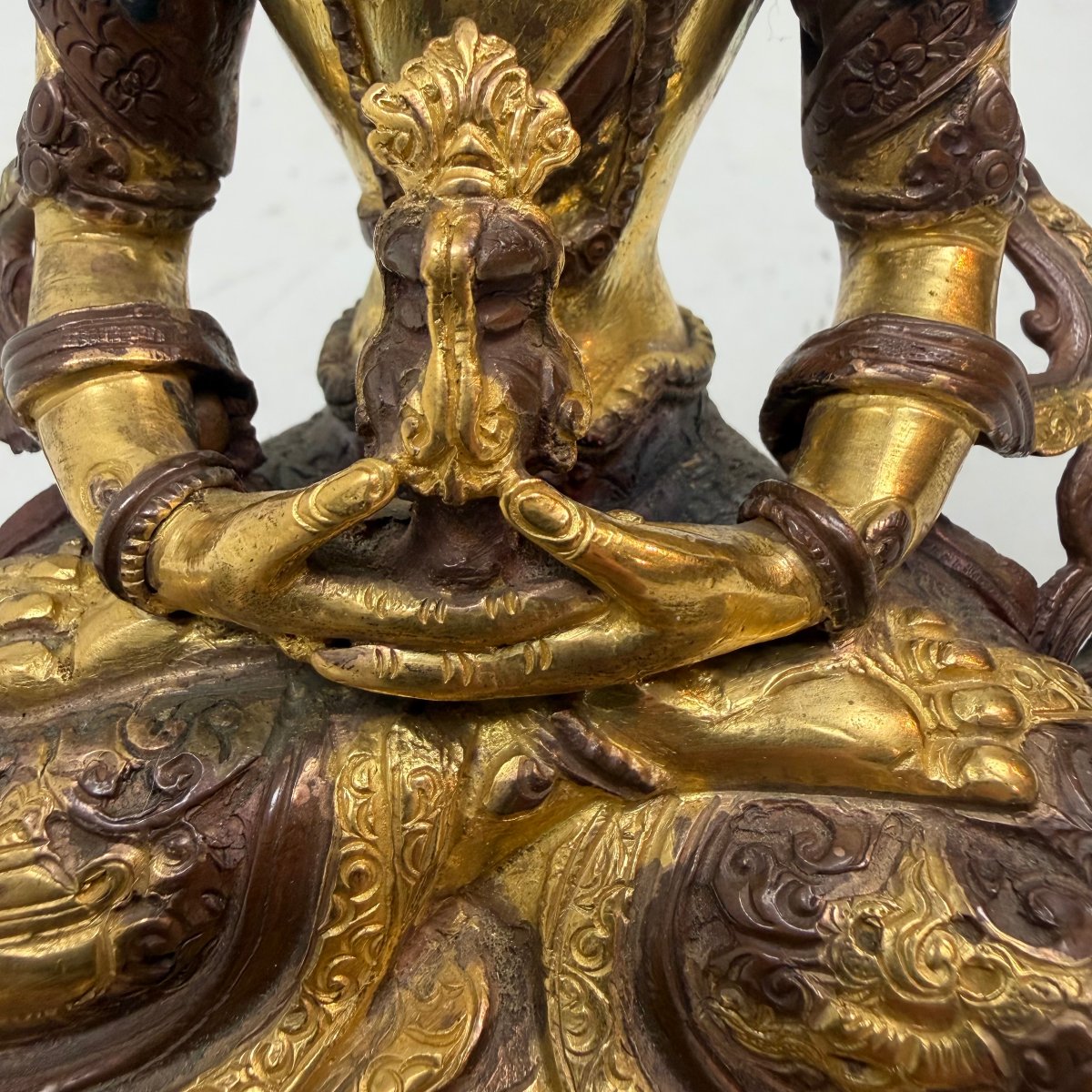  Bouddha Amitayus en bronze doré -photo-3
