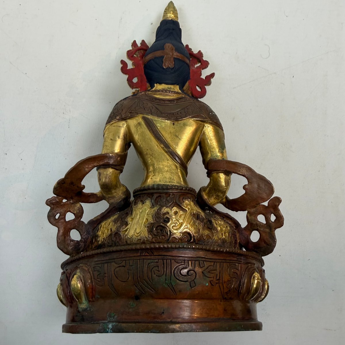  Bouddha Amitayus en bronze doré -photo-4