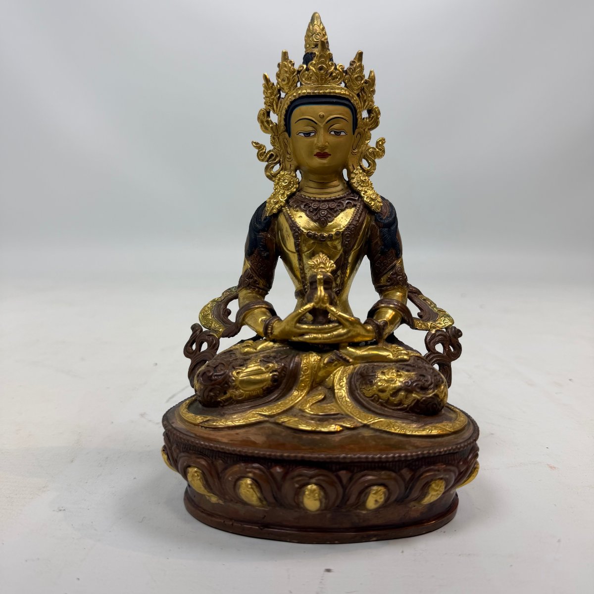  Bouddha Amitayus en bronze doré 
