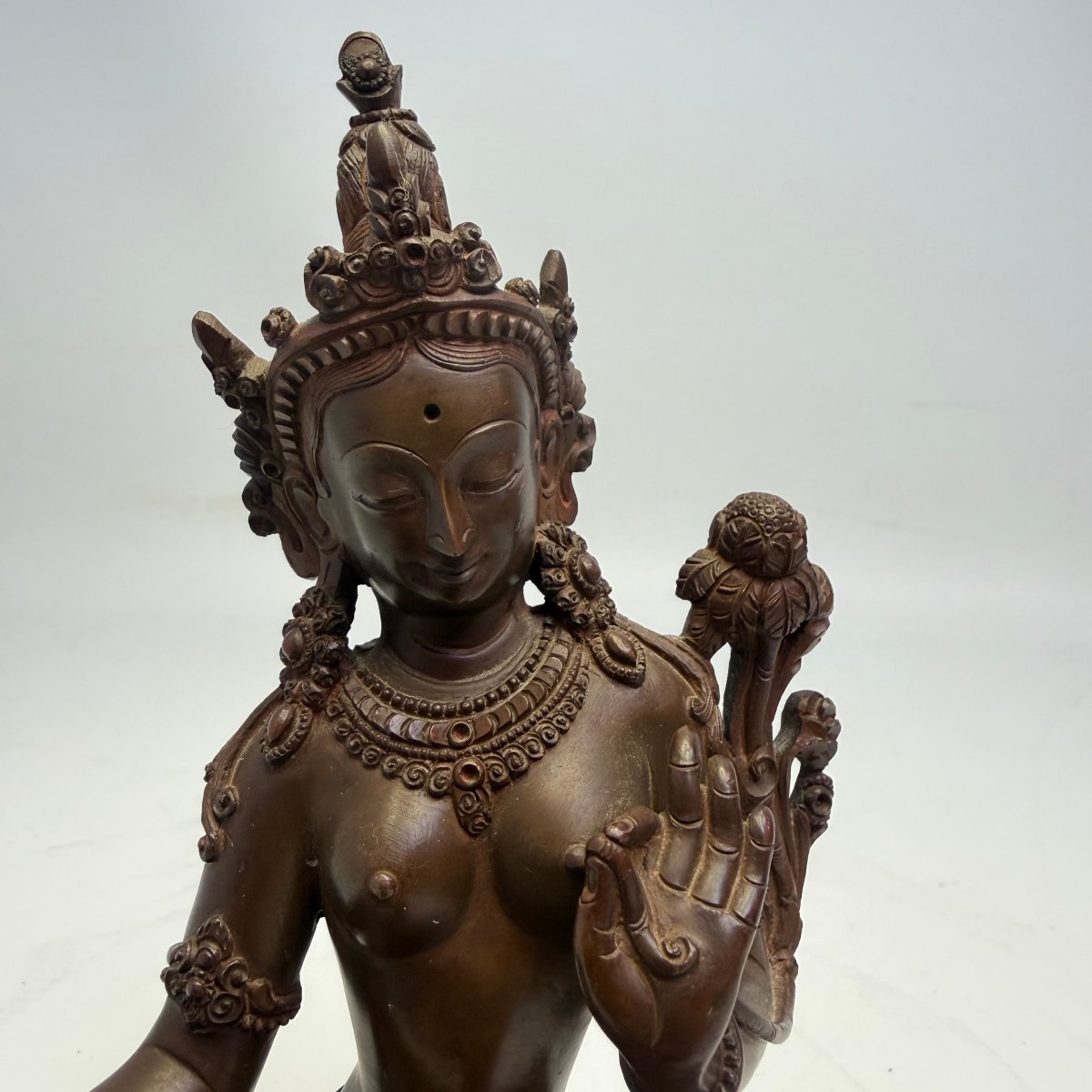 Ancient Bronze Sculpture Depicting Buddha Tara -photo-2