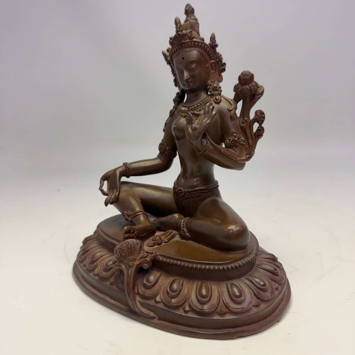 Ancient Bronze Sculpture Depicting Buddha Tara -photo-4