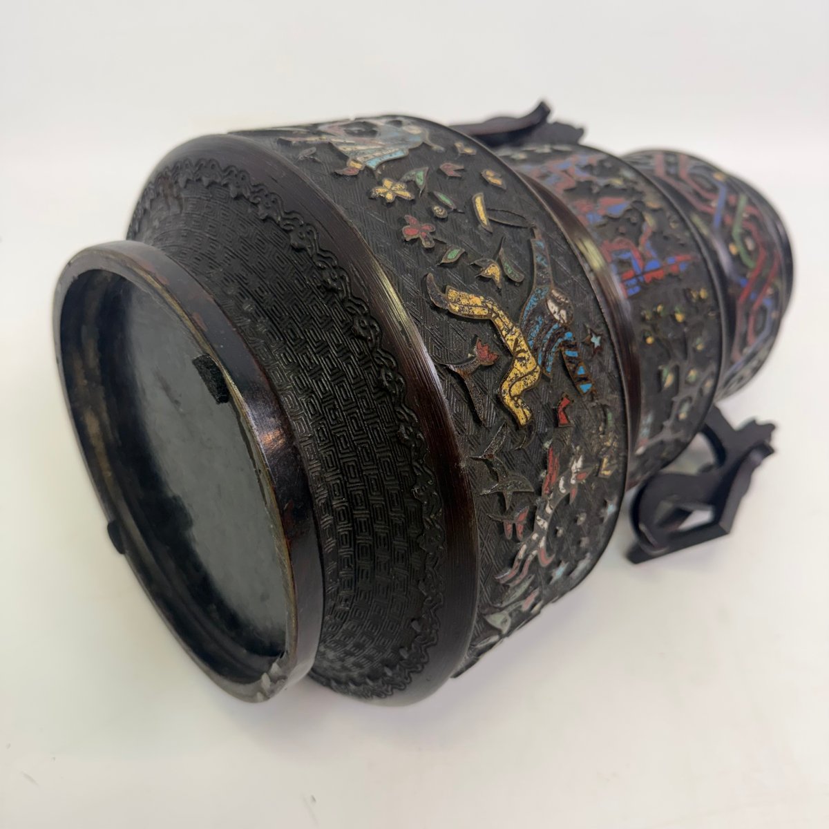 Chinese Bronze Vase With Champlevé Enamel -photo-7