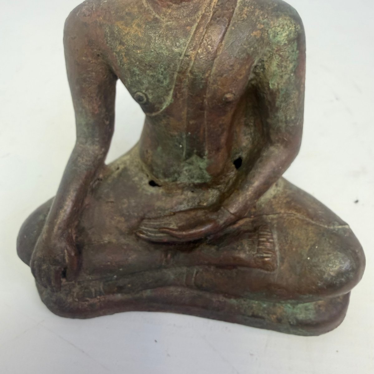 Bouddha thaïlandais Shakyamuni assis, en bronze -photo-4