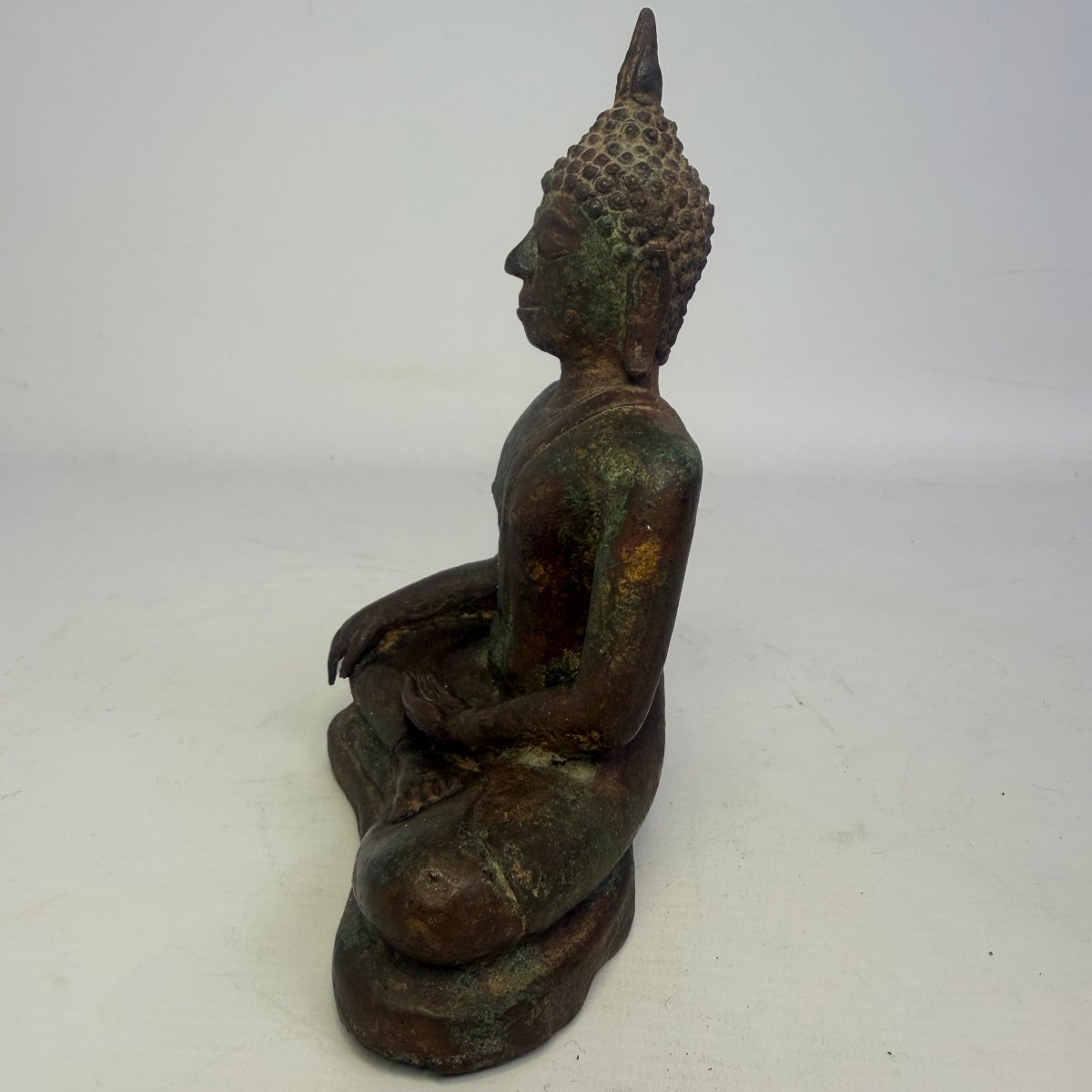 Bouddha thaïlandais Shakyamuni assis, en bronze -photo-5
