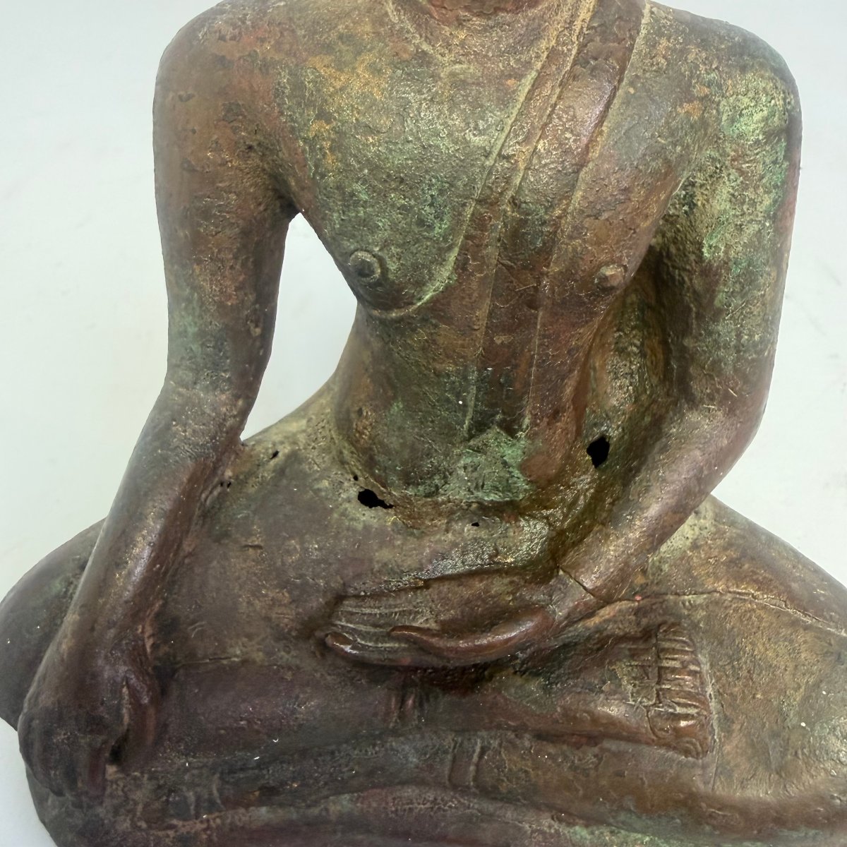 Bouddha thaïlandais Shakyamuni assis, en bronze -photo-7