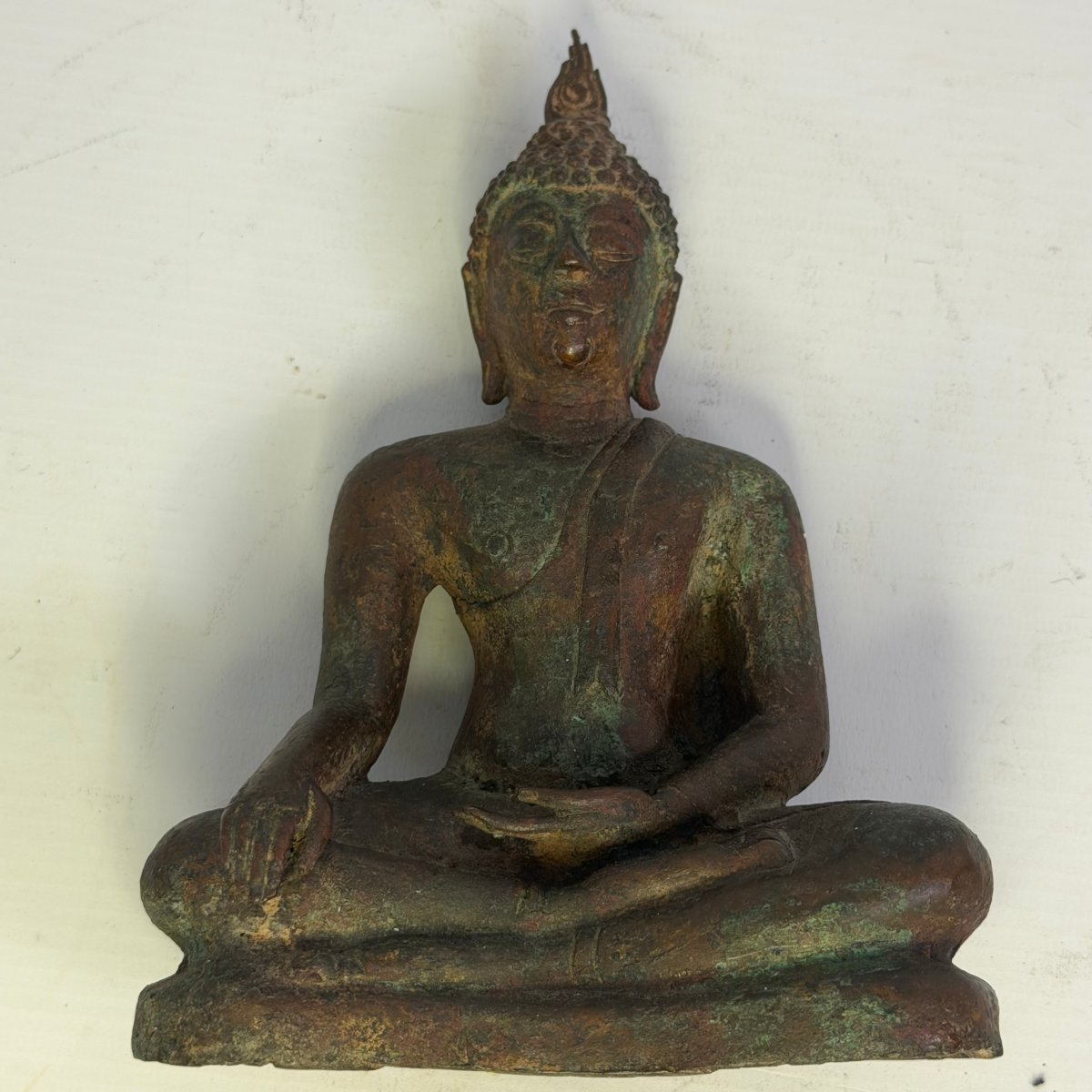 Bouddha thaïlandais Shakyamuni assis, en bronze -photo-8