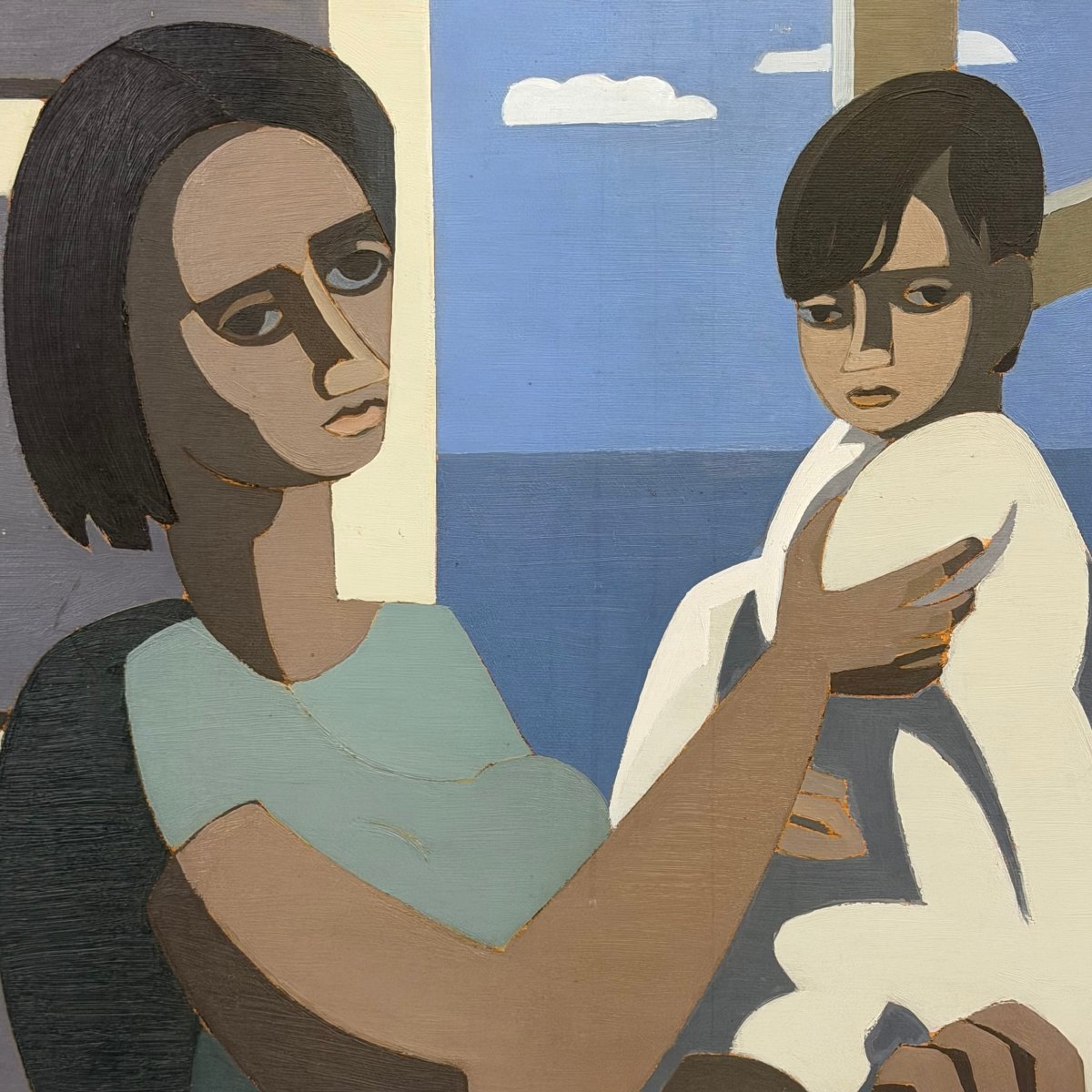 Oil On Panel, “maternity,” By Gustave Paredis -photo-4