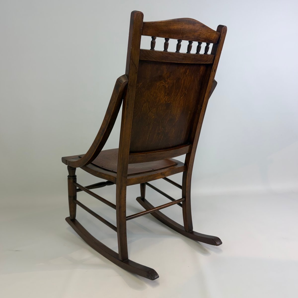 Antique Edwardian Rocking Chair With A “pressed Back” -photo-6