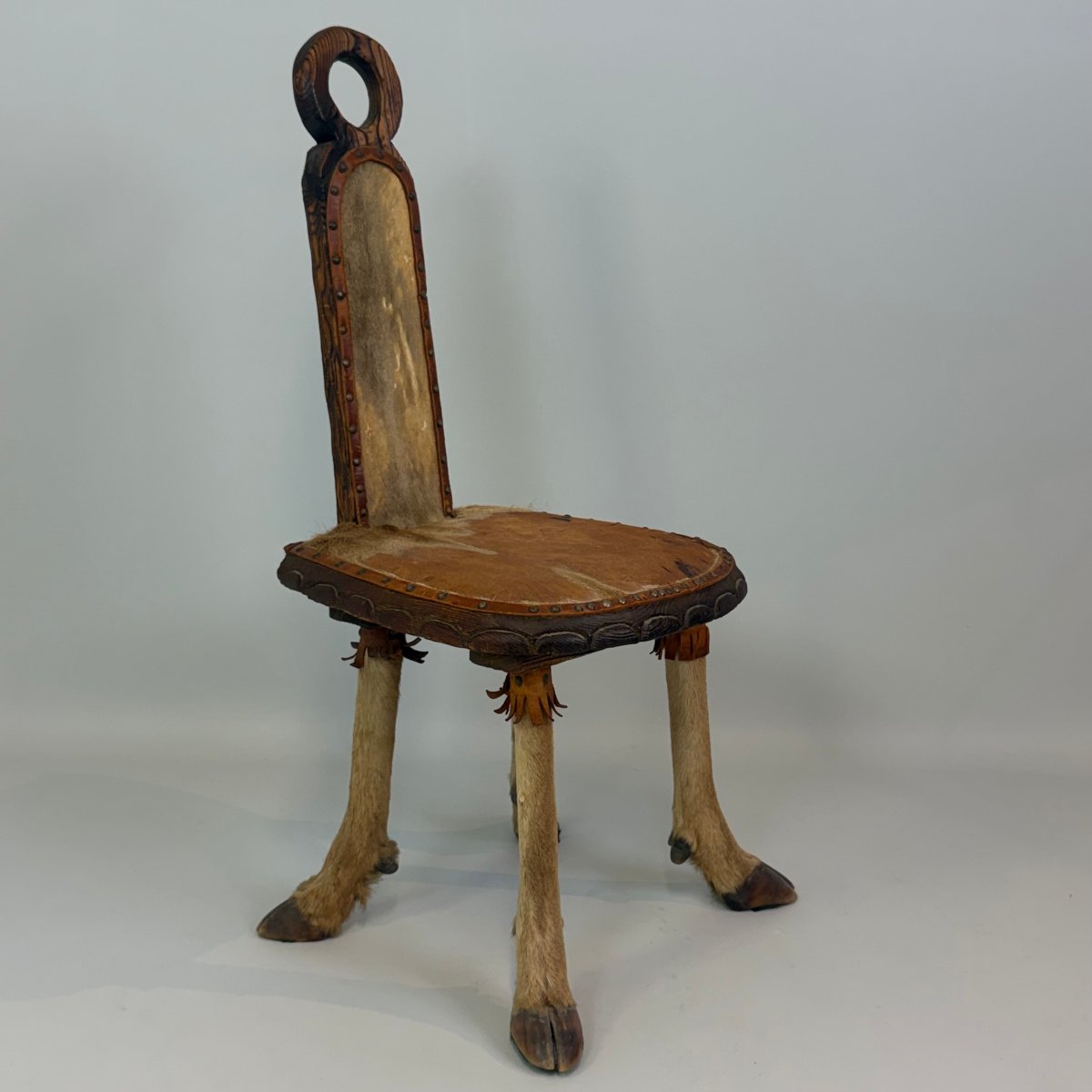 Lot de 2 chaises rustiques de style folklorique -photo-5
