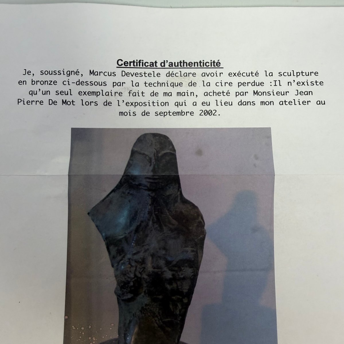 Sculpture en bronze de Marcus de Vestele -photo-4