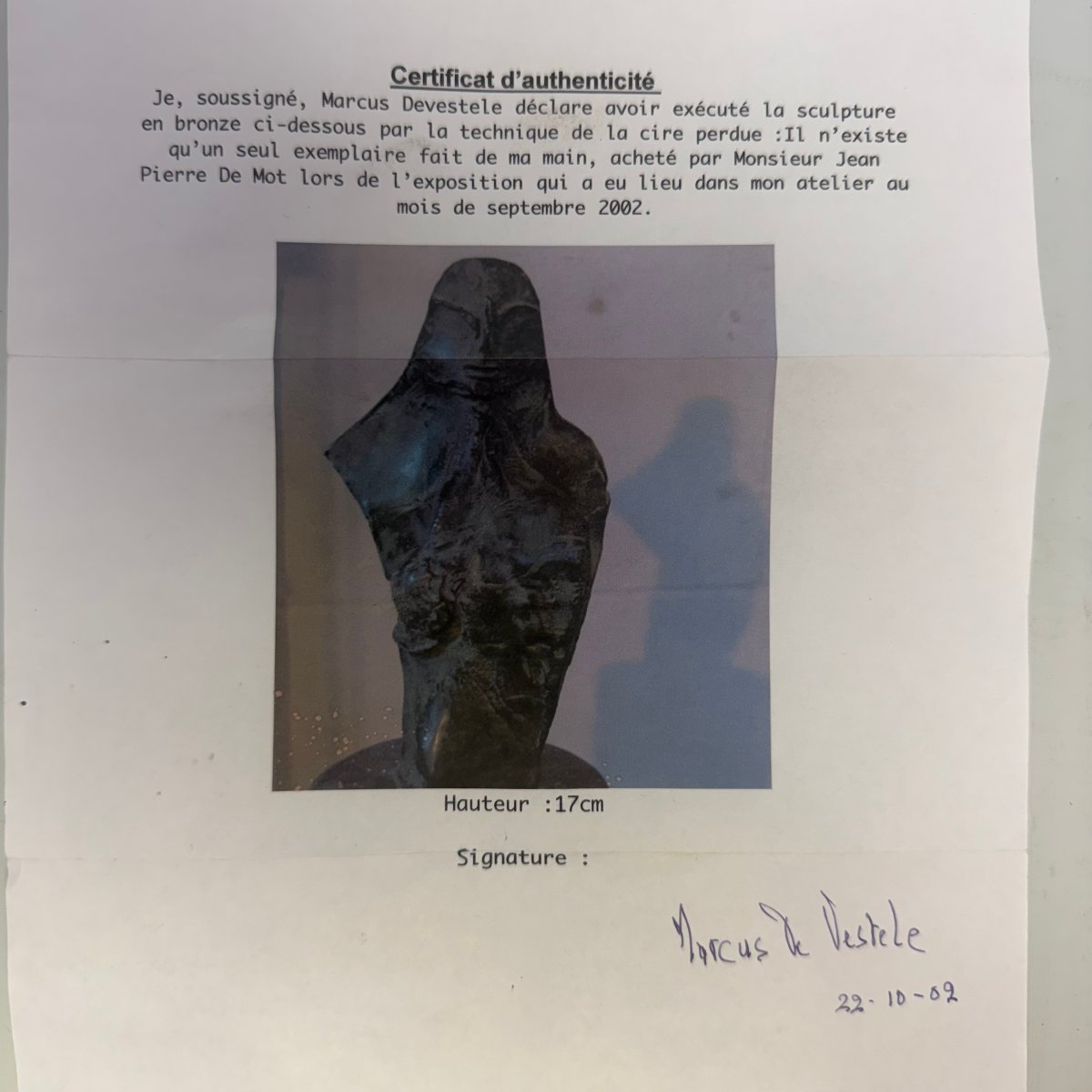 Sculpture en bronze de Marcus de Vestele -photo-6