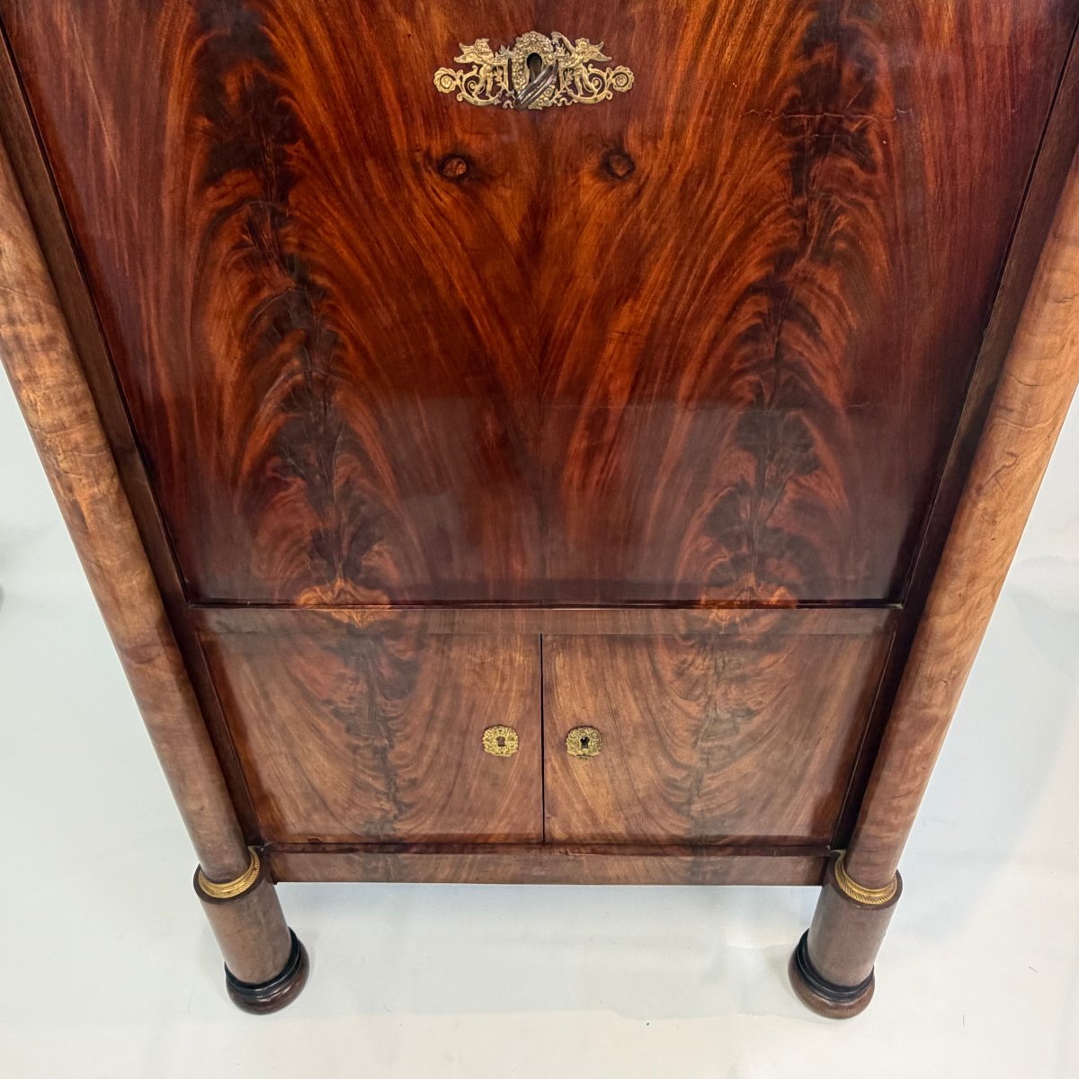 Secrétaire antique de style Empire en acajou -photo-4