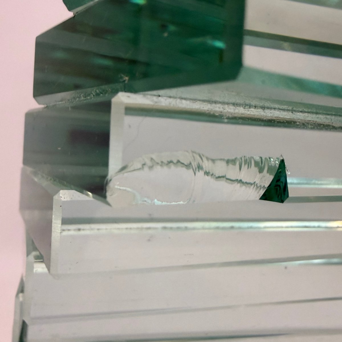 Table d'appoint en verre « Helix », dans le style de Danny Lane-photo-1