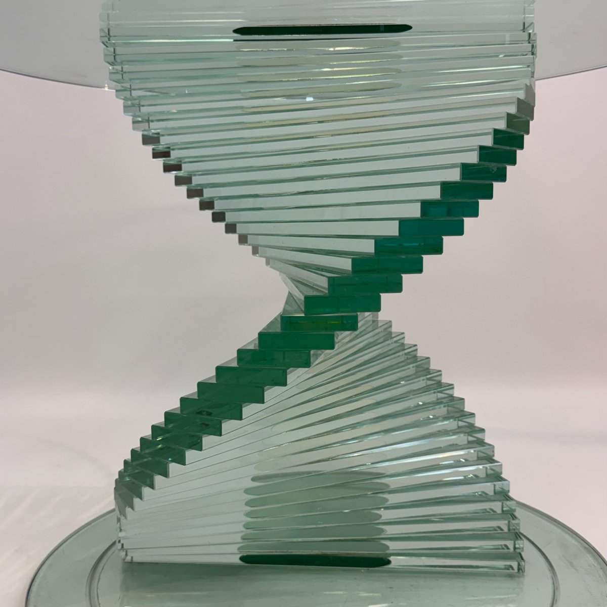 Table d'appoint en verre « Helix », dans le style de Danny Lane-photo-2