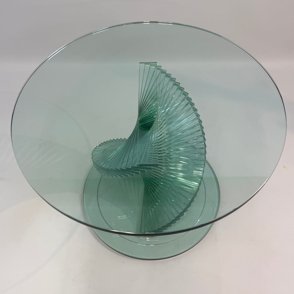 Table d'appoint en verre « Helix », dans le style de Danny Lane-photo-3