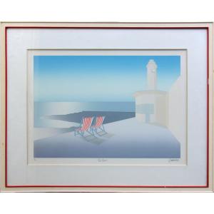 Lithographie « Chaises Rouges » d'Ole Kurtzau "