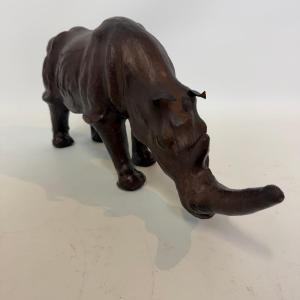 Mid-century Leather Rhinoceros  