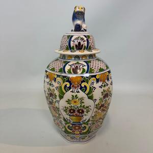 Antique Boch Frères Vase With Lid