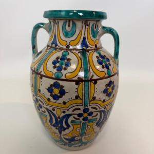 Majolica-style Vase With Two Handles 