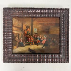 Oil On Panel, Tavern Scene, 17th Century Flemish School