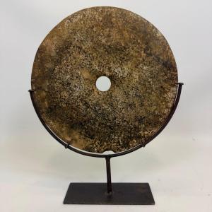 Disque chinois archaïque «bi » en jade