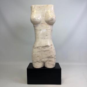 Buste de femme en marbre de Paul Baeteman