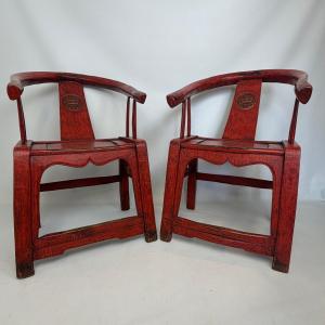 Paire de chaises chinoises antique « Grand Tutor »