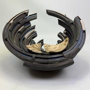 Contemporary Ceramic Sculpture Created Using The Raku Firing Technique